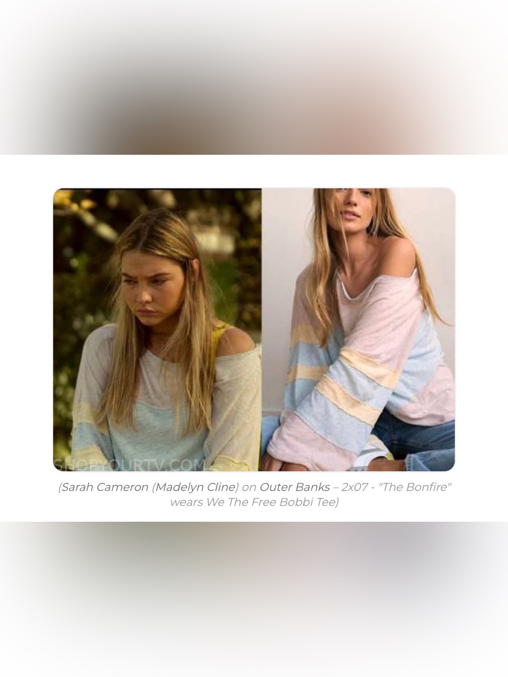 Free People Bobbi Tee ASO Sarah Cameron in Outer Banks ALT COLOR
